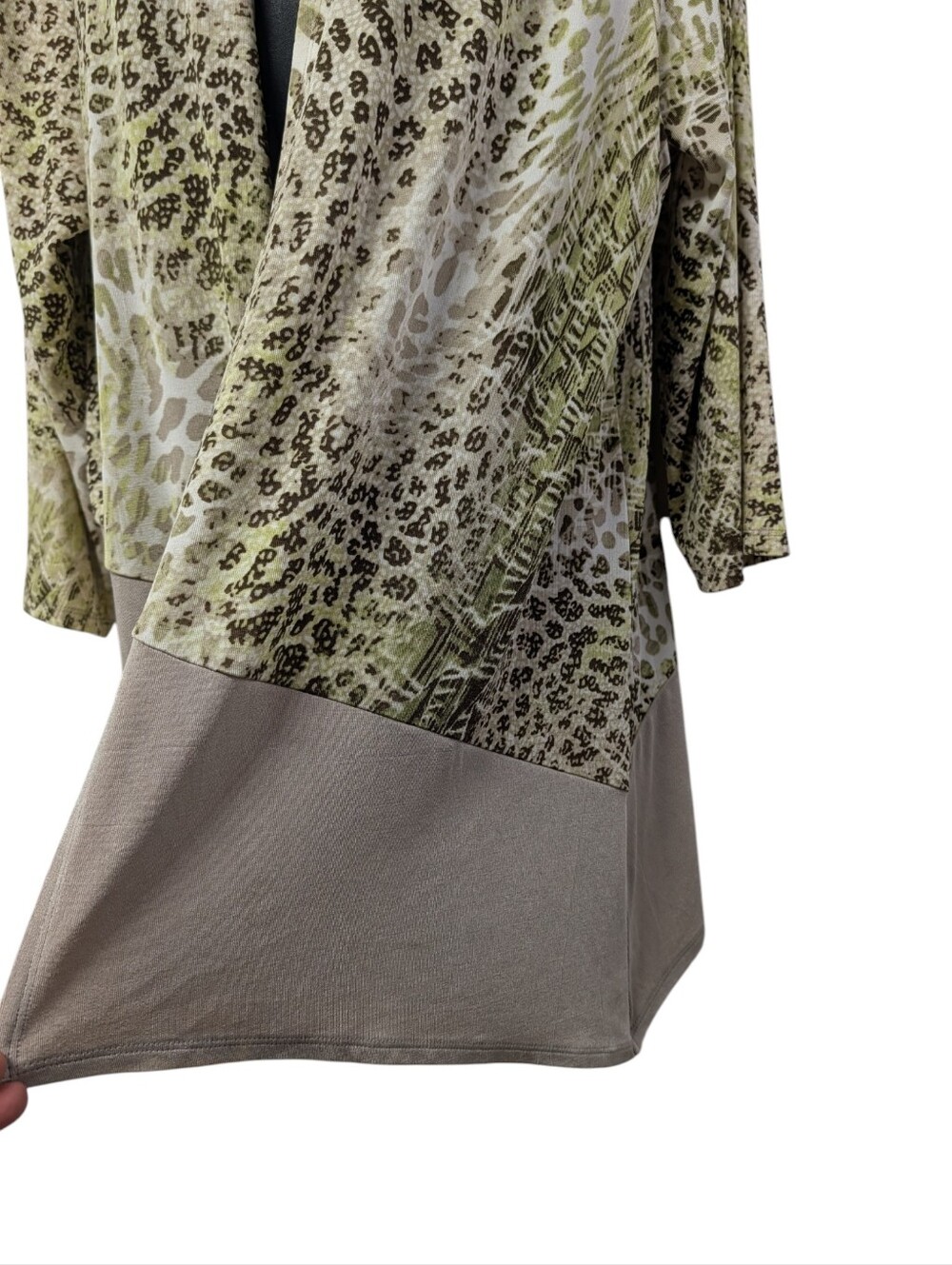 Travelers by Chico's Animal Print Open Front Cardigan Size 3 XL High-low Hem - Picture 5 of 6